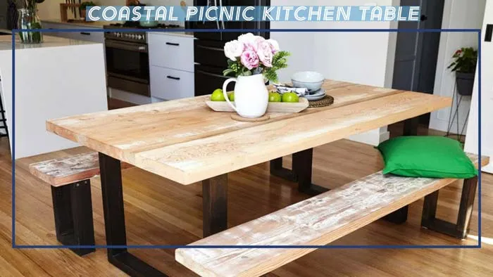 Coastal picnic kitchen table