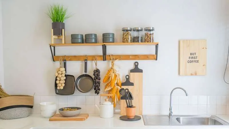 Shelving is a good alternative to a window above you kitchen sink